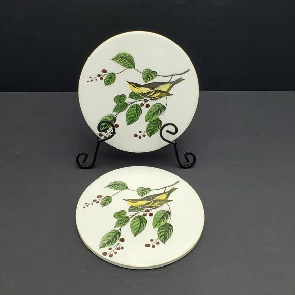 H&R Johnson Yellow Bird Trivets H & R Johnson Yellow Nuthatch 6" Round Trivets - Picture 5 of 5